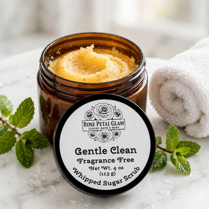 Gentle Clean - Whipped Tallow Sugar Scrub - Net Wt. 4 oz (Fragrance-Free)
