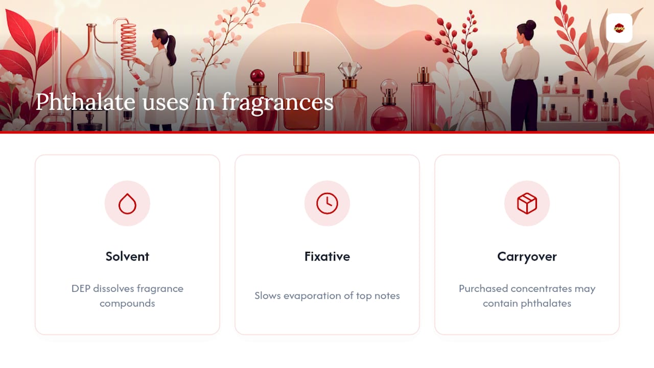 Diagram showing phthalate uses in fragrance formulation