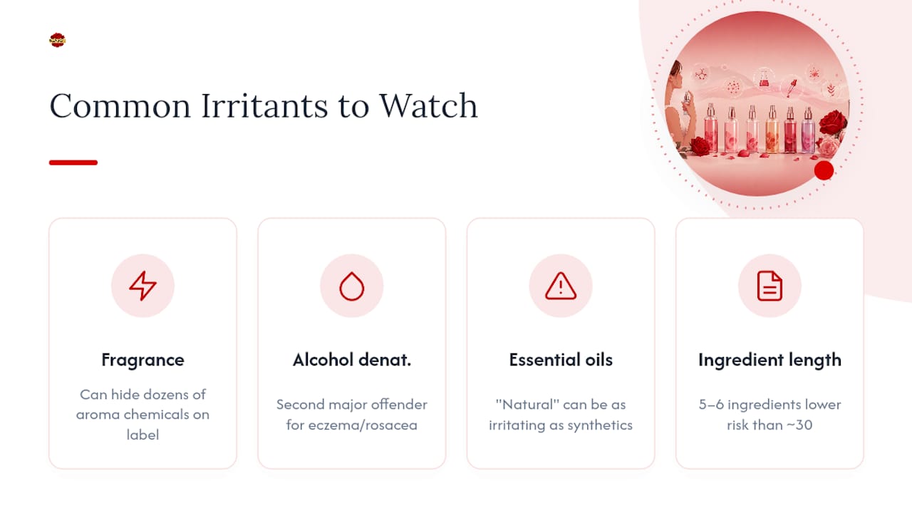 Diagram of common skin irritants in body sprays