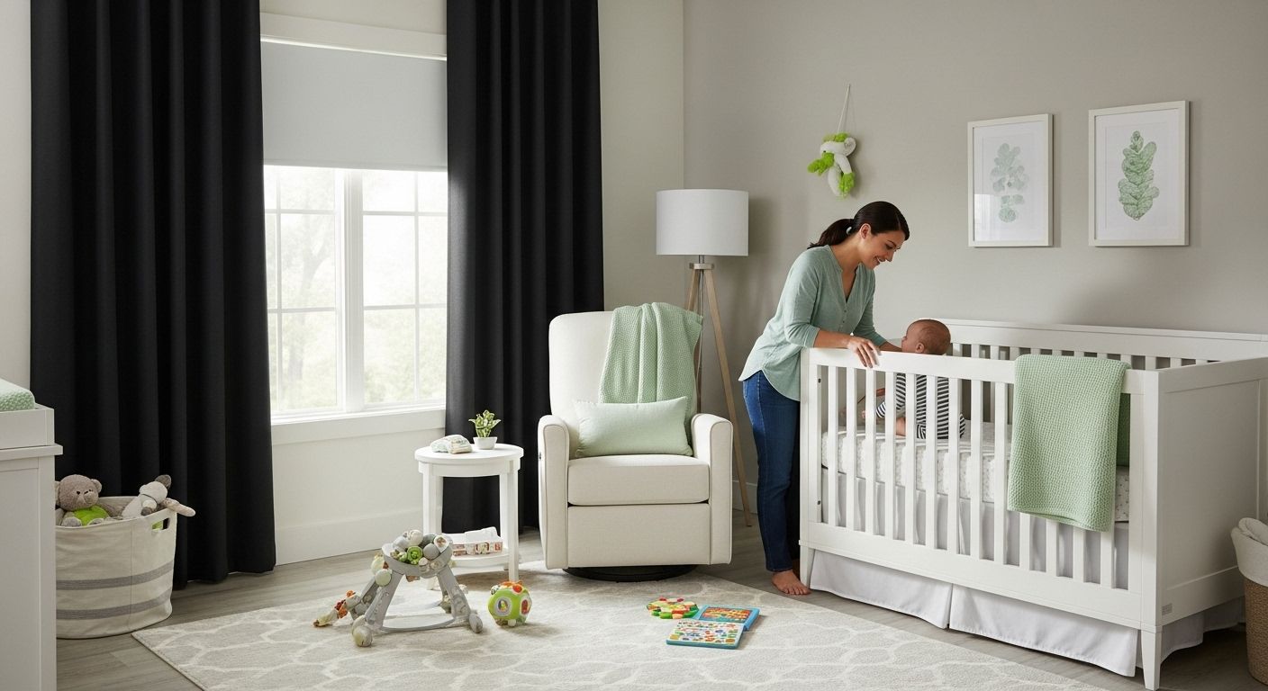 nursery blackout curtains, parenting, infant sleep