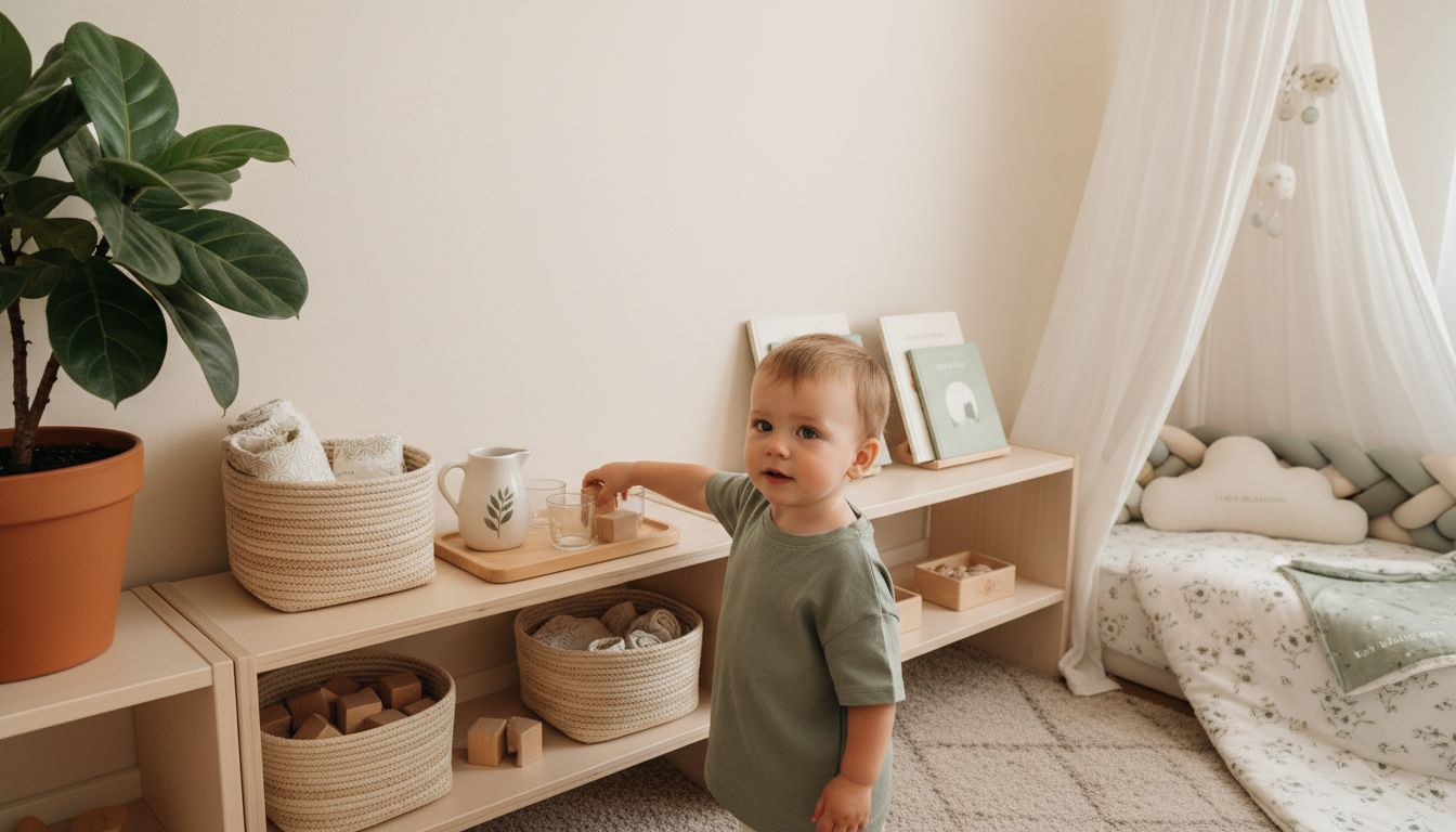 Montessori nursery shelves