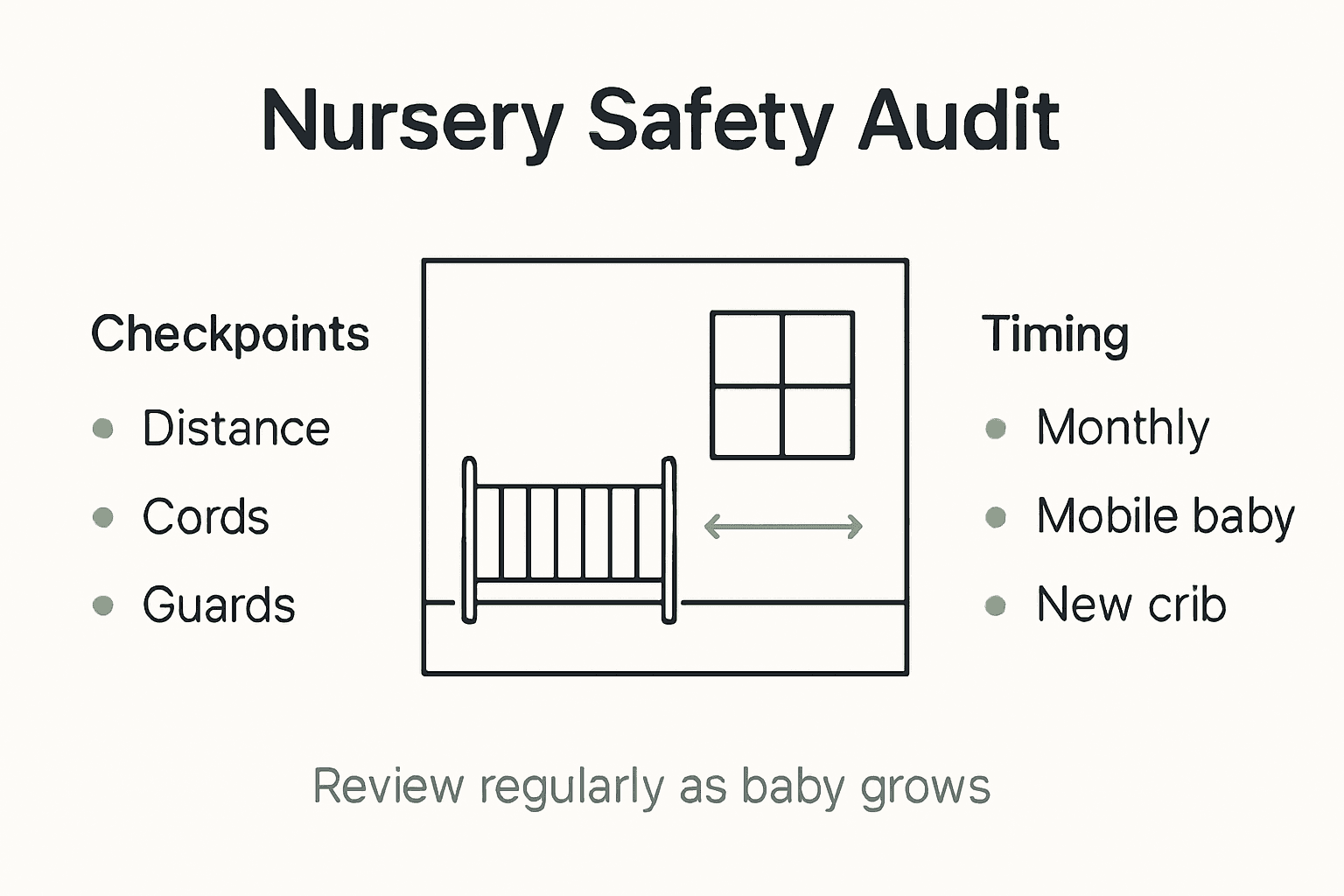 Infographic detailing nursery and window safety audit