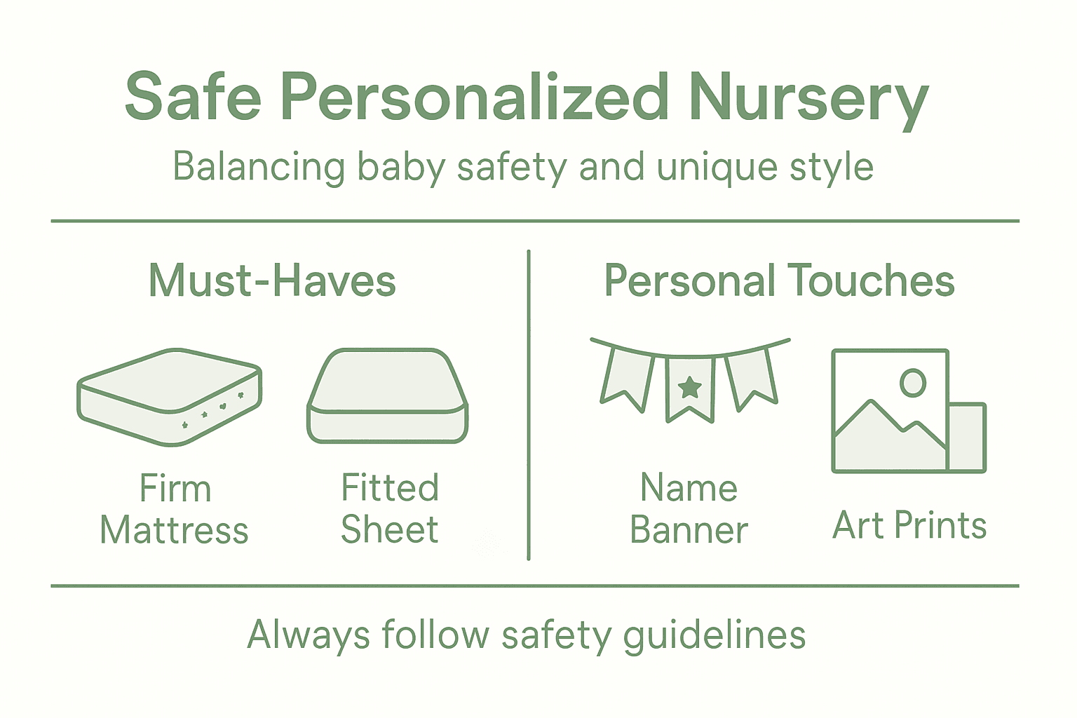 Infographic balancing nursery safety and style