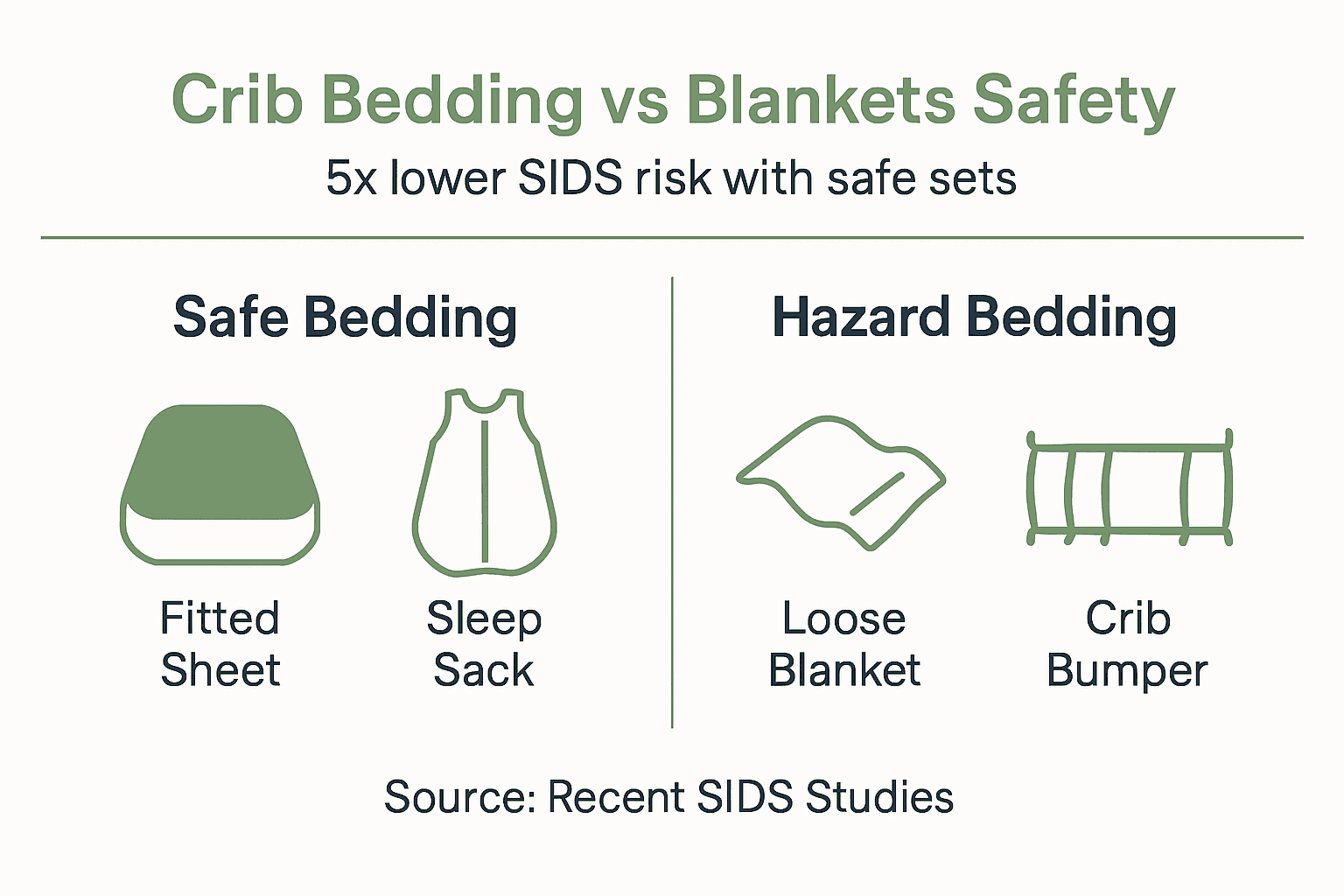 Infographic compares crib bedding and blanket safety