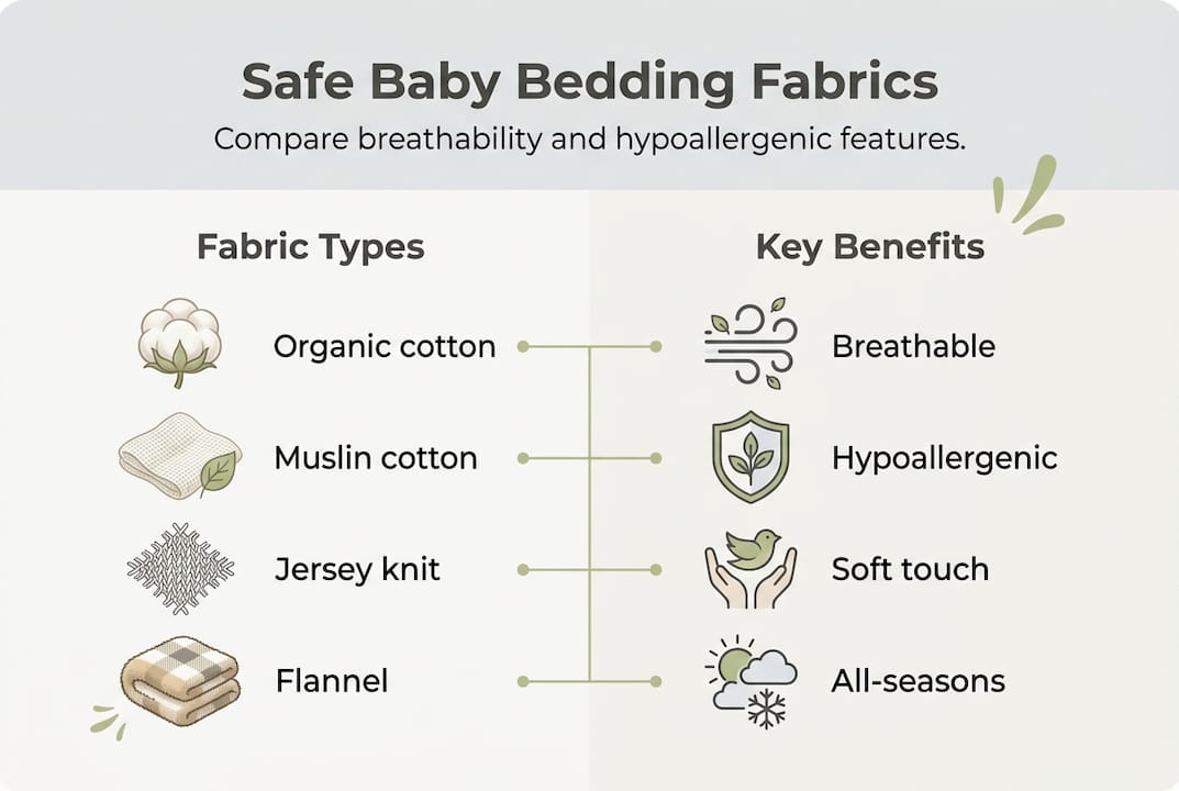 Infographic compares baby bedding fabric features