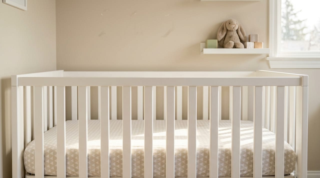 Crib setup after removing bumpers