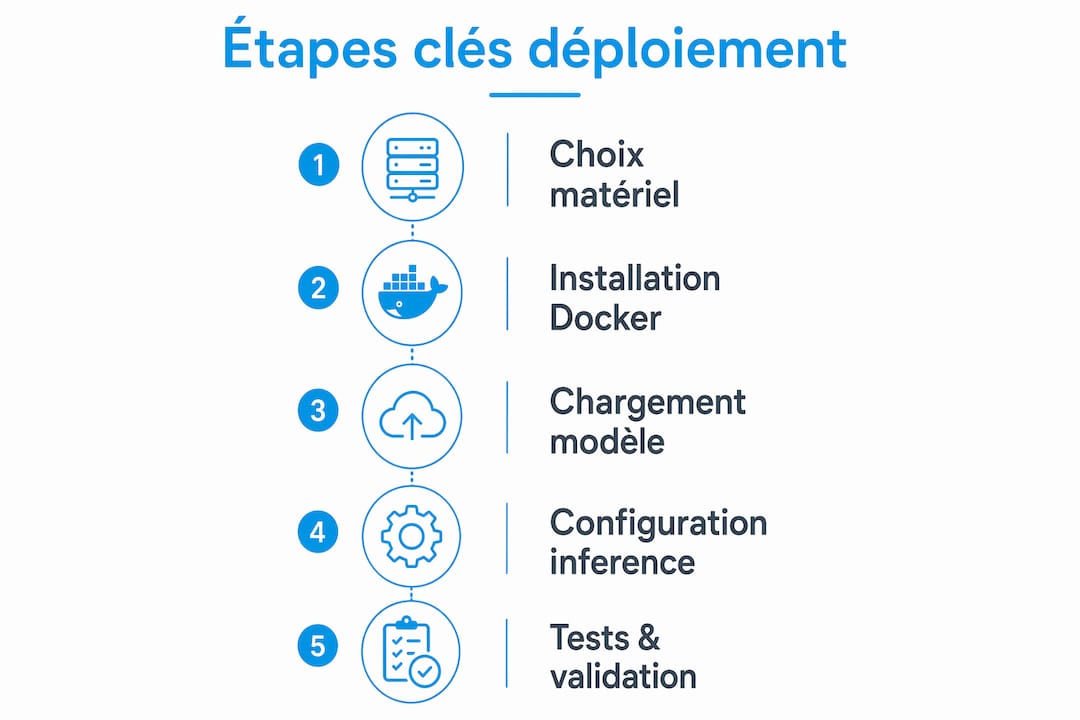 Infographie : les grandes étapes pour mettre en place une IA locale open source