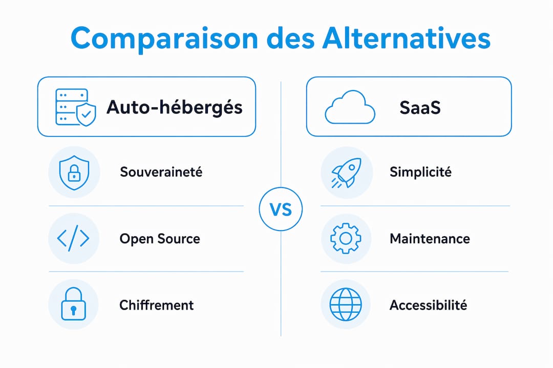 Infographie : le match entre solutions auto-hébergées et offres SaaS