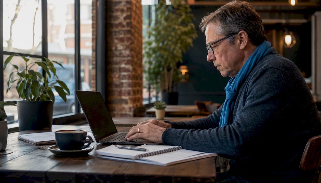 Un expert en informatique en train de paramétrer des logiciels libres.