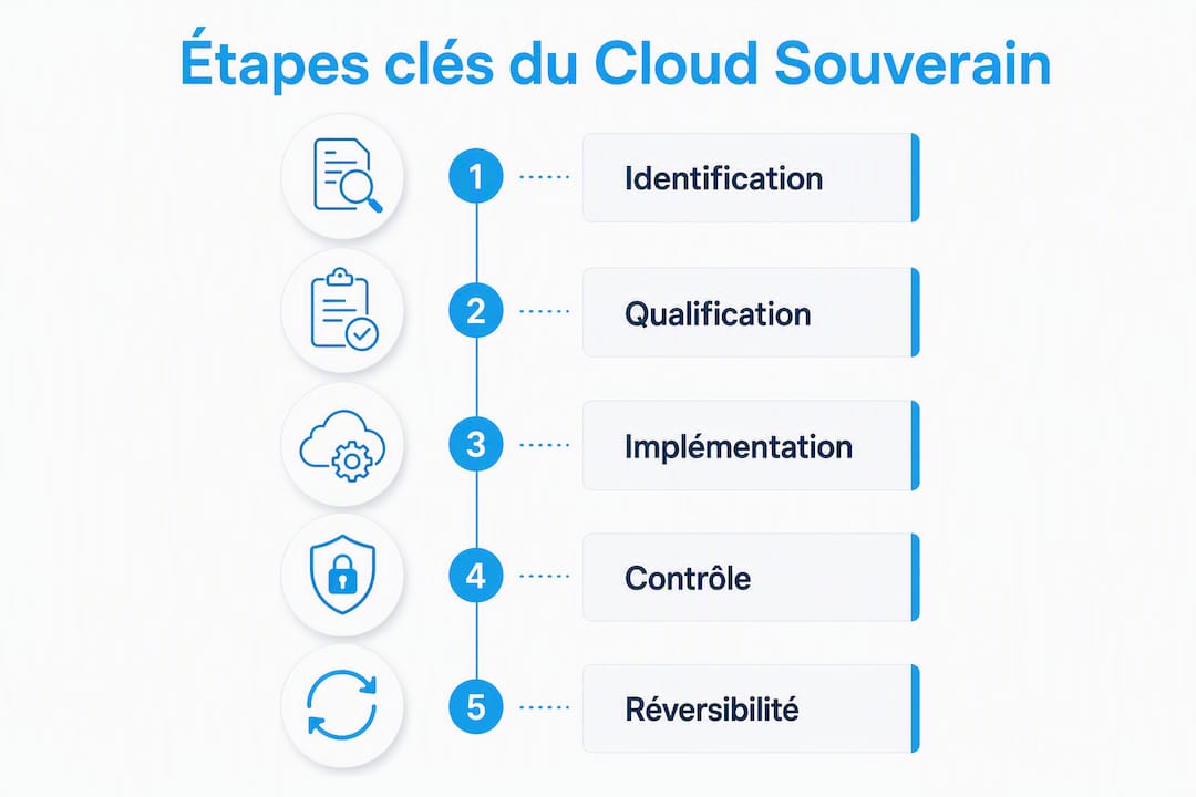 Infographie présentant les grandes étapes du développement du cloud souverain en France