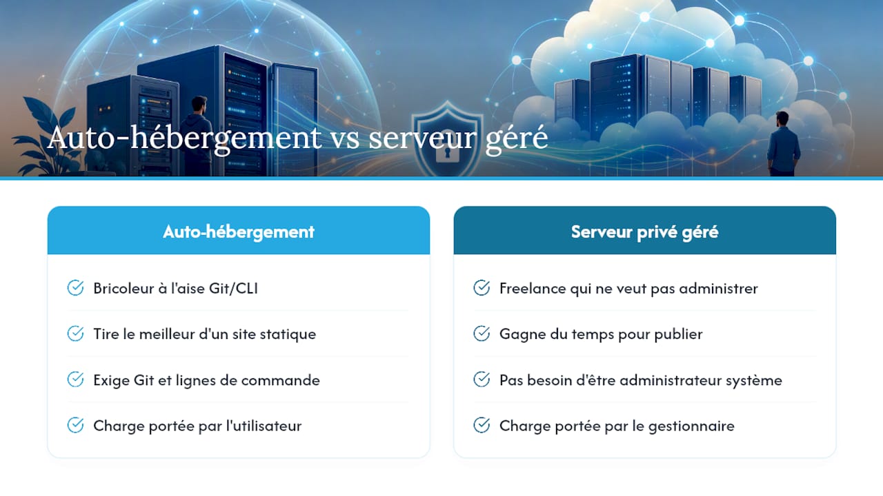Tableau comparatif entre serveurs auto-hébergés et serveurs managés
