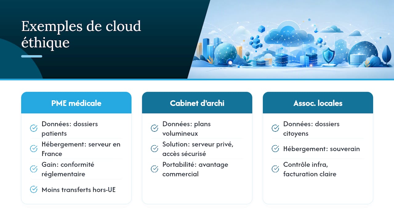 Des exemples concrets de cloud éthique en action — overview diagram