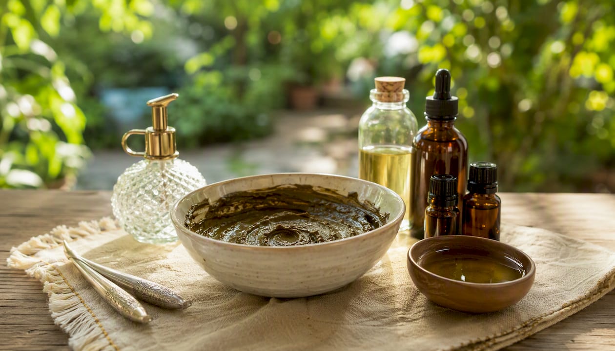 Fresh henna paste with sealing ingredients