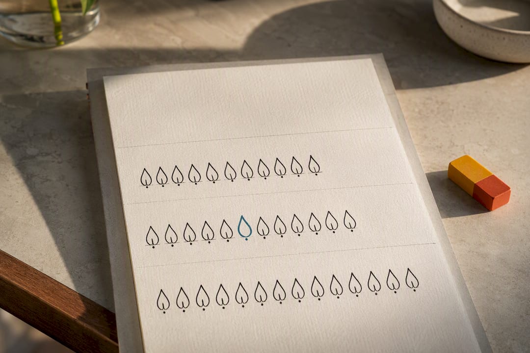 Illustration of accepting imperfect drawing marks