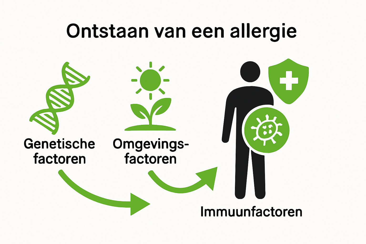 Infographic met genetische en omgevingsfactoren van allergieën