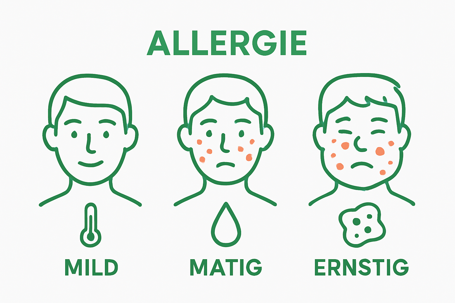 Vergelijking van gezonde en allergische gezichten