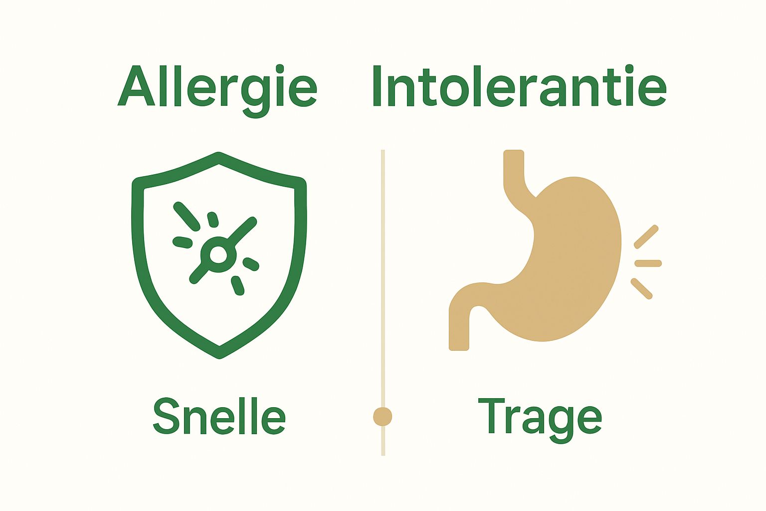 Infographic comparing allergie with intolerantie