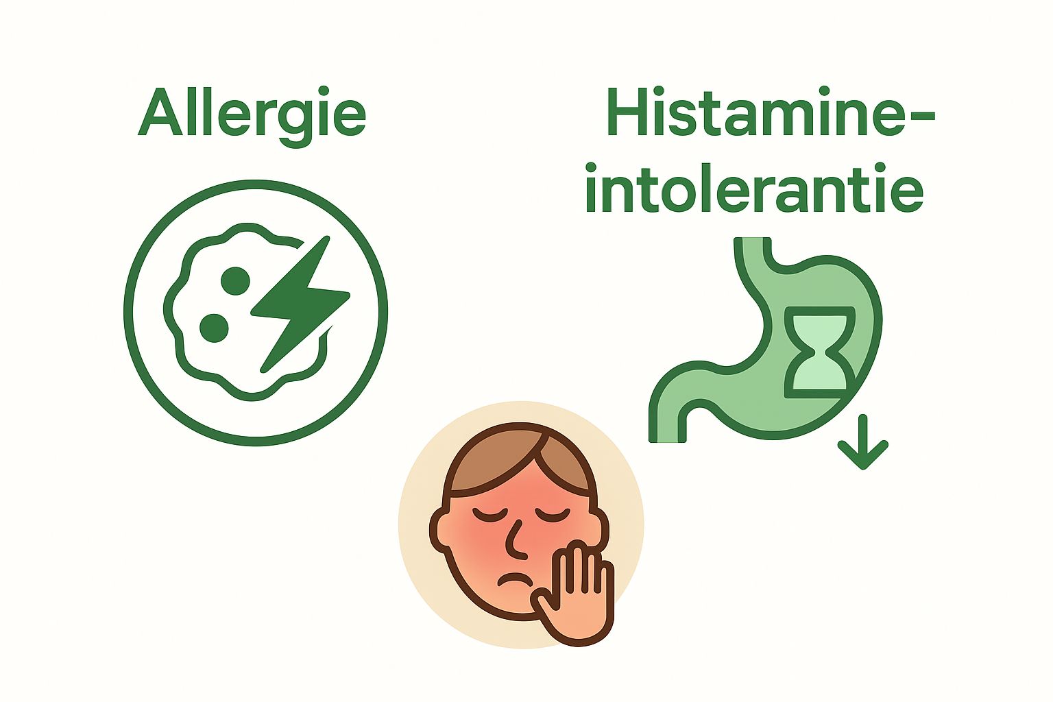 Infographic: verschil tussen allergieën en histamine-intolerantie