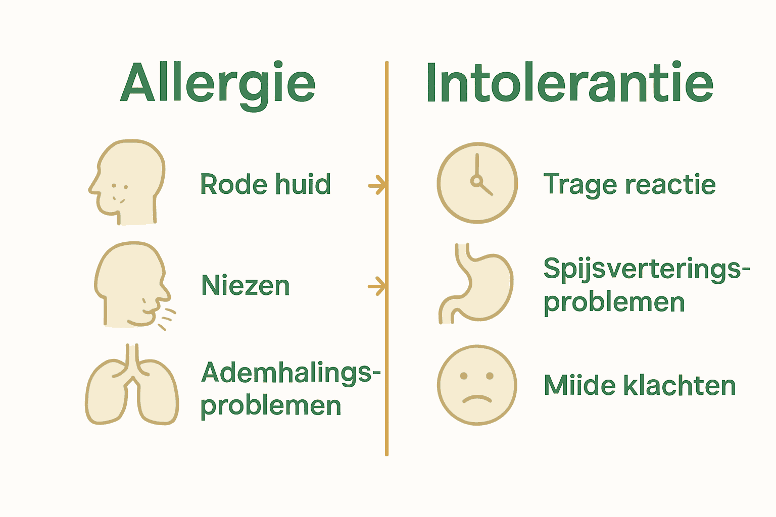 Infographic vergelijking kattenallergie versus intolerantie