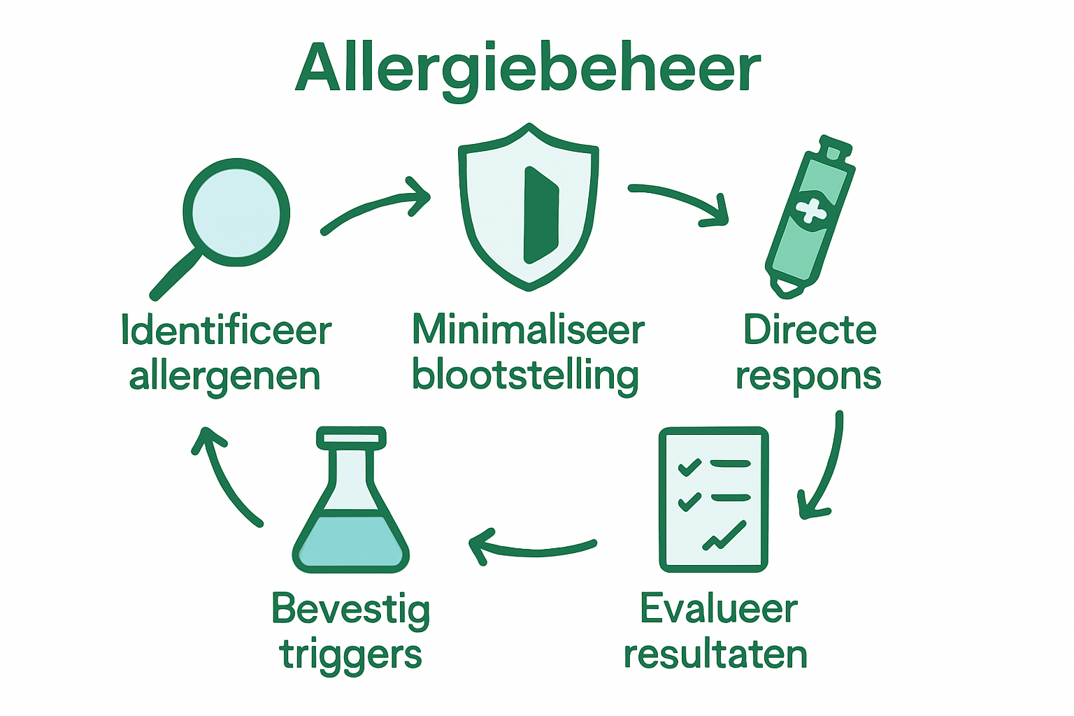 Infographic of five allergy management steps
