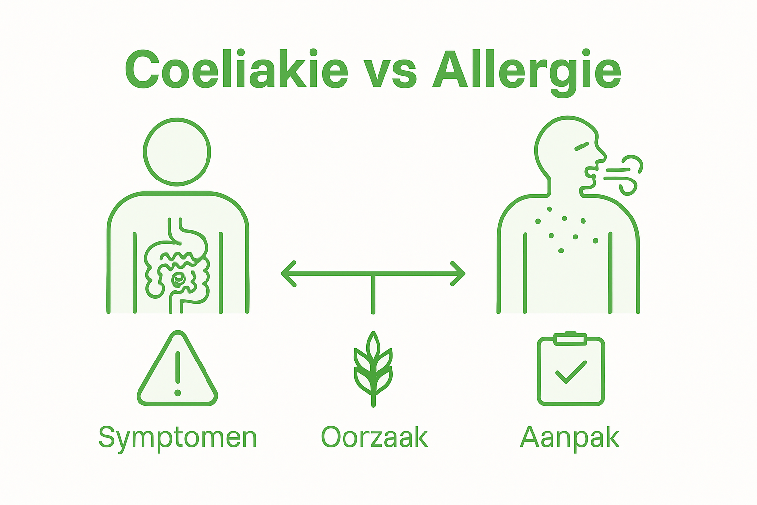 Infographic verschil coeliakie glutenallergie