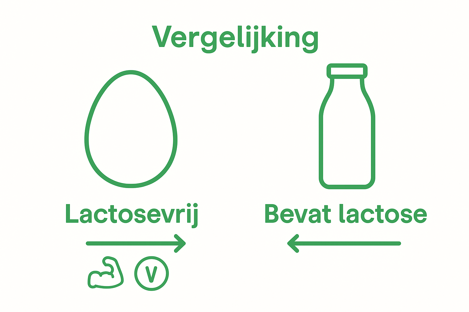 Infographic: het verschil in lactose tussen eieren en zuivelproducten