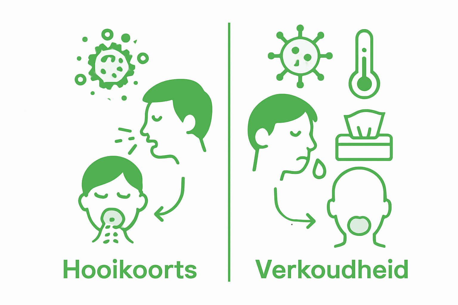 Infographic: Keelpijn door hooikoorts of verkoudheid – wat zijn de verschillen?