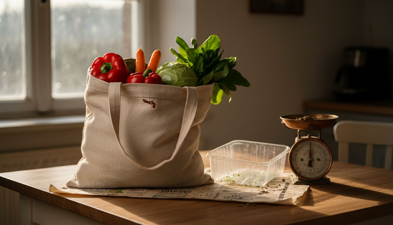 Goedgevulde boodschappentas boordevol verse wintergroenten