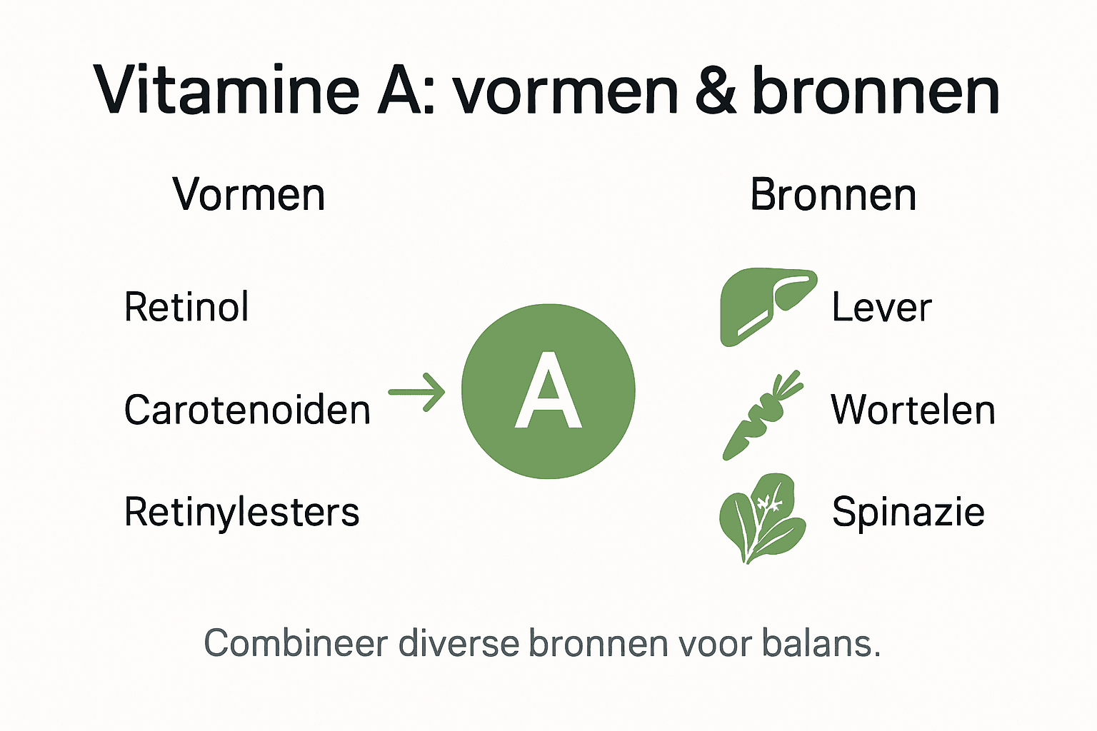 Overzicht: verschillende vormen van vitamine A en waar je ze in terugvindt