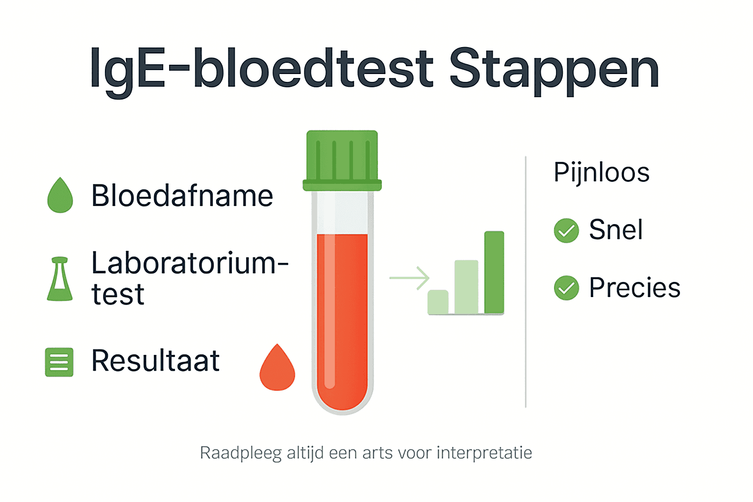 Infographic: Stap-voor-stap uitleg van het IgE bloedonderzoek
