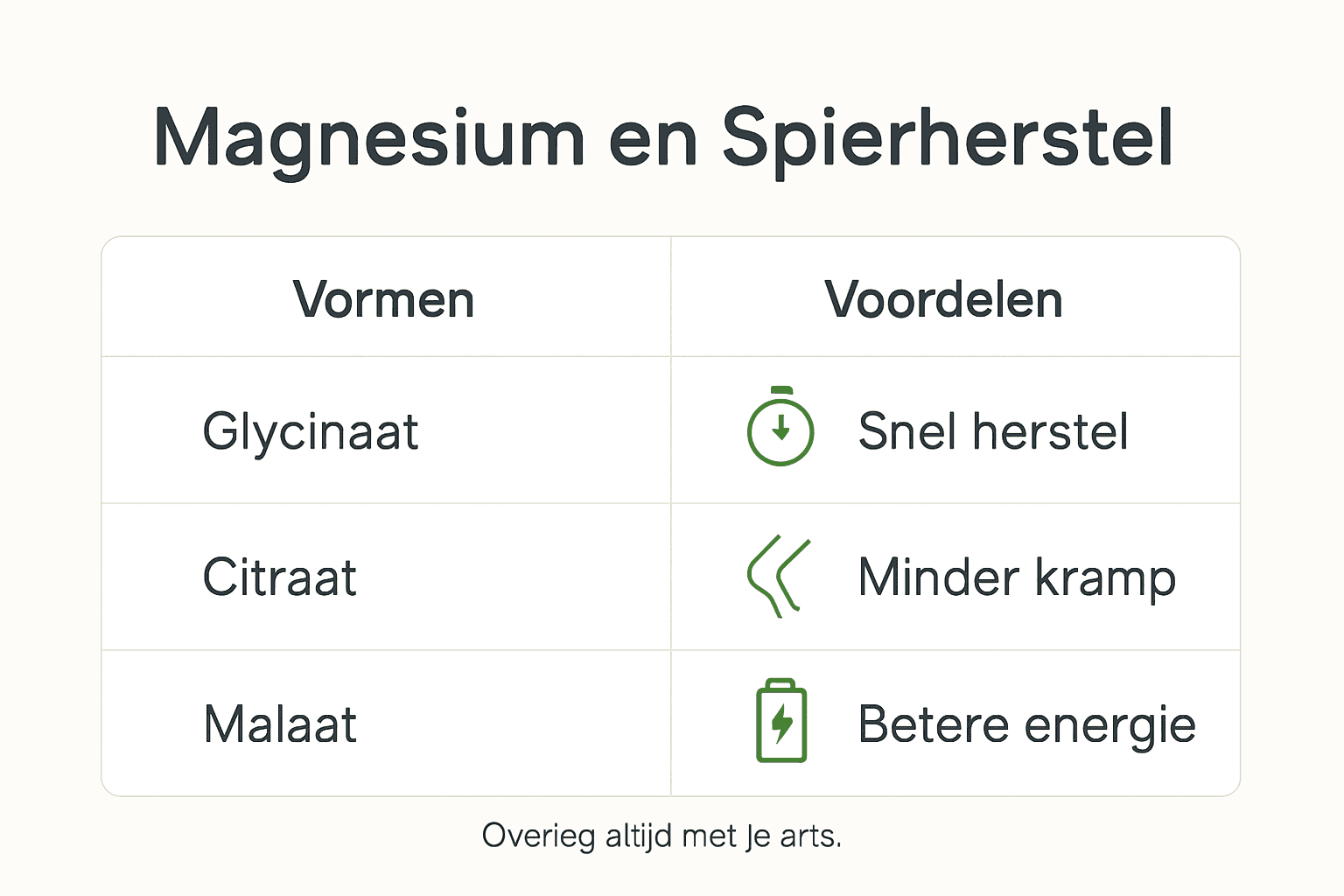 Infographic: Welke magnesiumvormen ondersteunen spierherstel bij vrouwen?