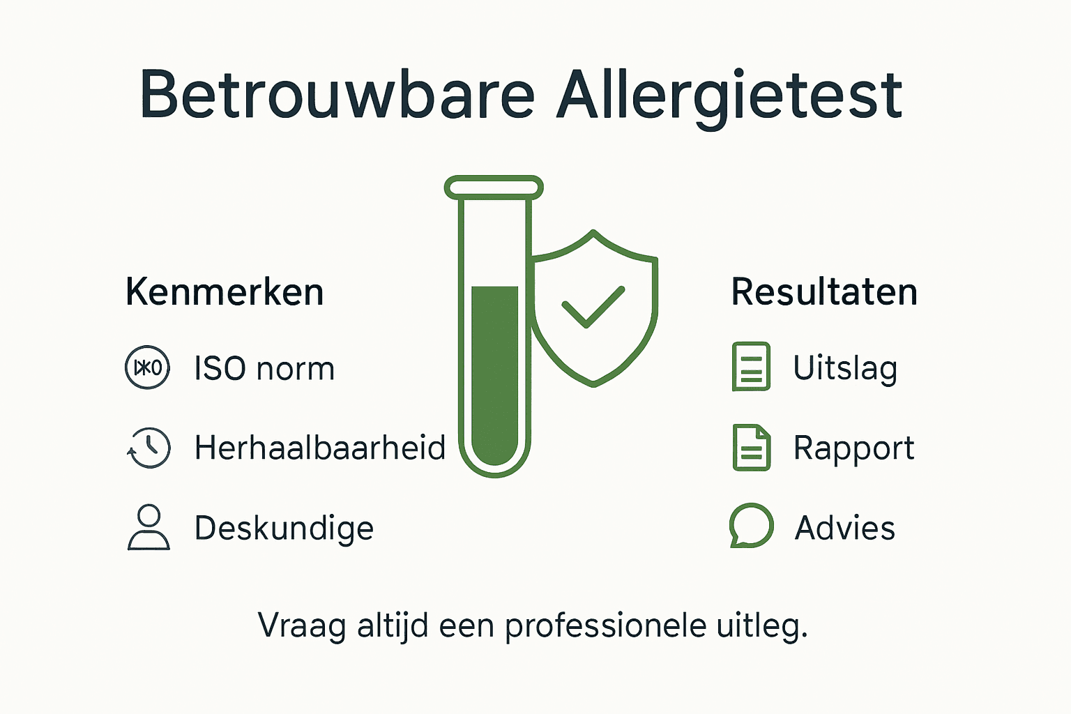 Infographic: waar moet een betrouwbare allergietest aan voldoen?