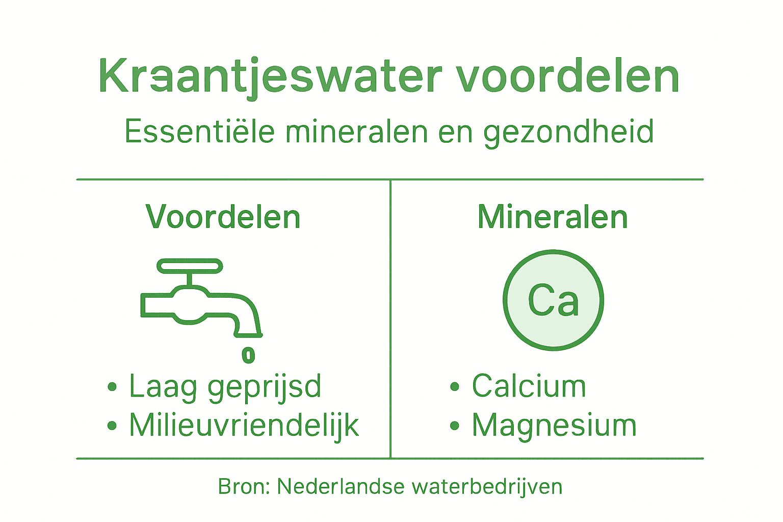 Infographic: de pluspunten en mineralen van ons kraanwater op een rij