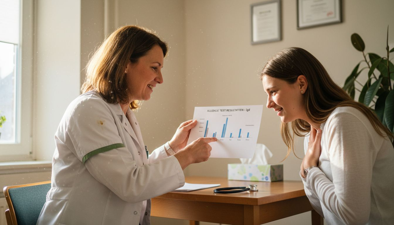 Arts bespreekt de uitslag van de IgE-allergietest met de patiënt