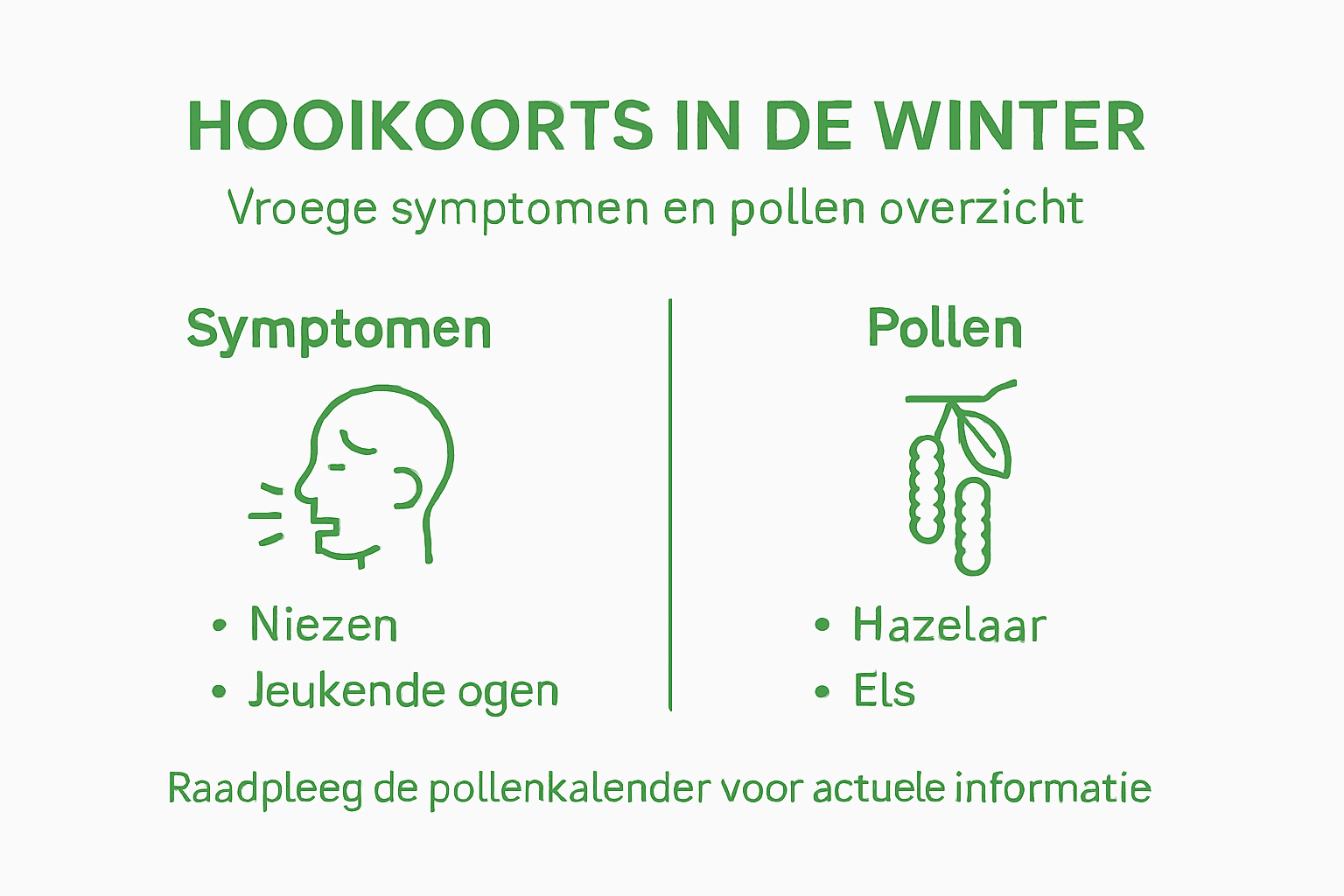 Overzicht: winterse hooikoortsklachten en pollen in beeld