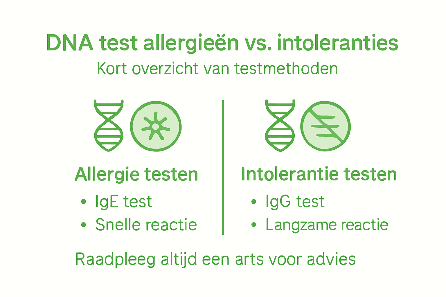 Infographic: verschil tussen allergietesten en intolerantietesten in één oogopslag