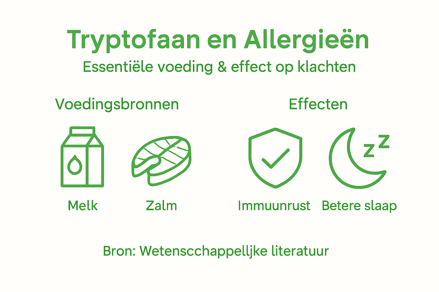 Infographic: tryptofaan in ons eten en mogelijke allergische reacties