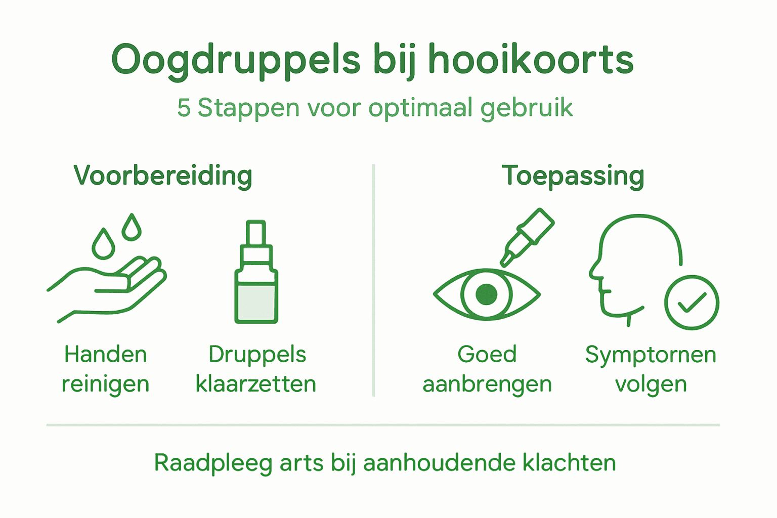 Overzichtelijke infographic: in vijf eenvoudige stappen veilig oogdruppels gebruiken