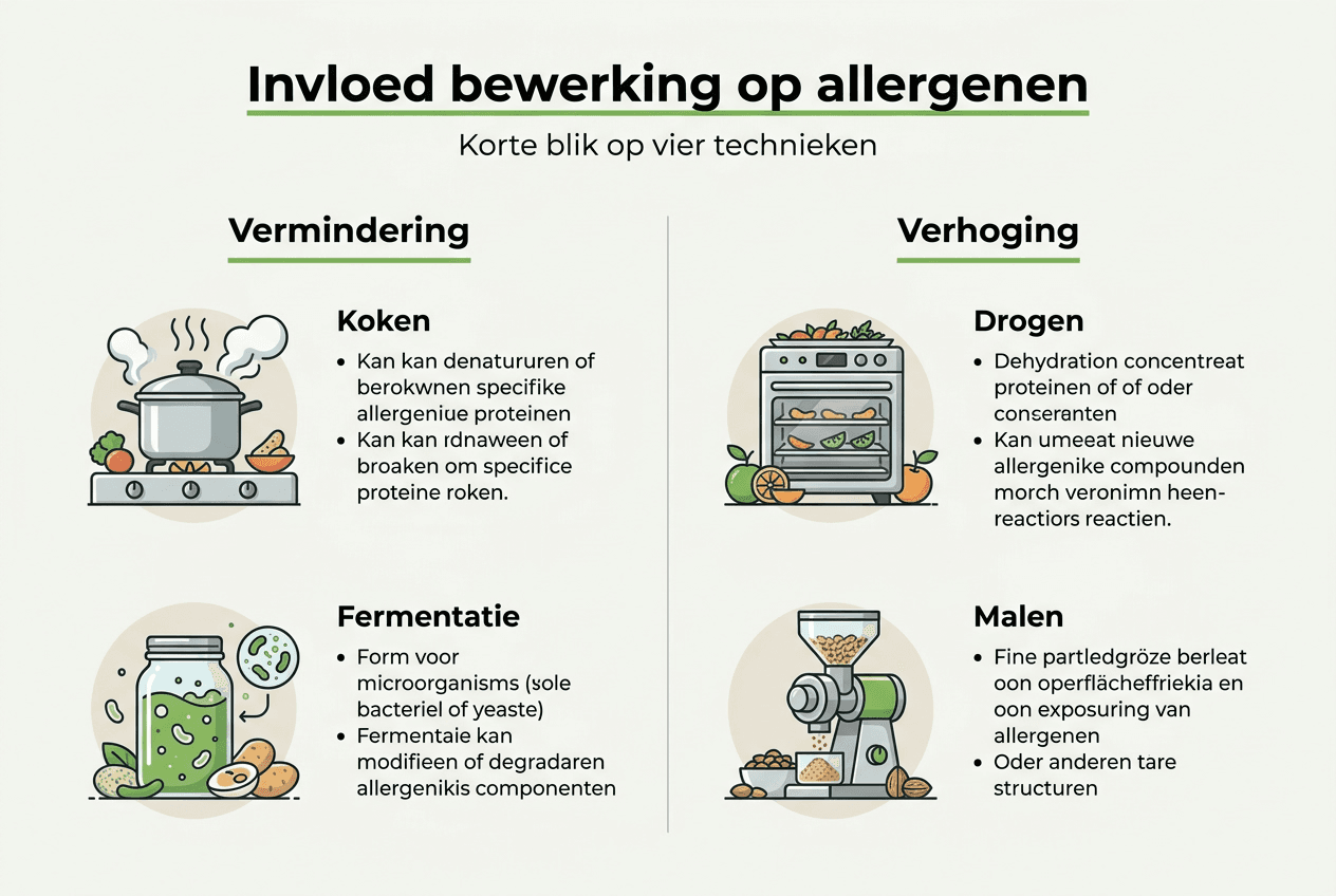 Infographic: Hoe verschillende verwerkingsmethoden de aanwezigheid van allergenen beïnvloeden