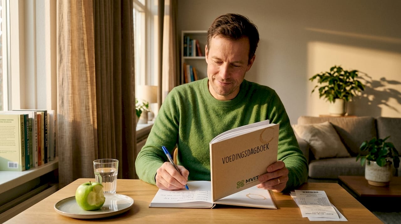 Man houdt een eliminatiedieetdagboek bij