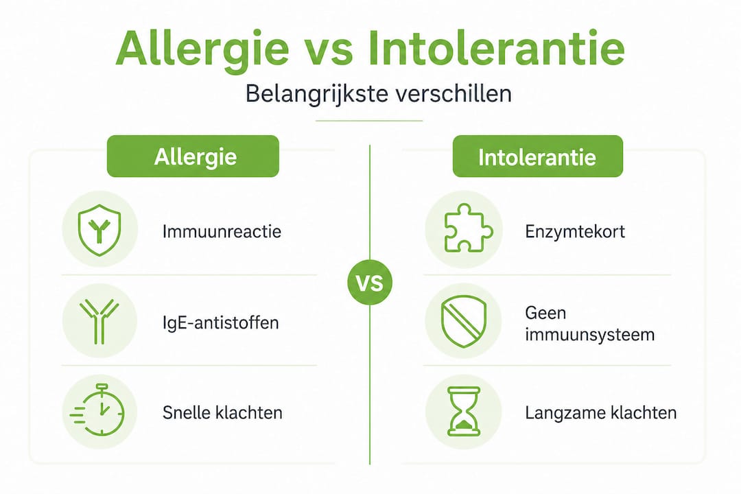 Infographic: wat is het verschil tussen een allergie en een intolerantie?
