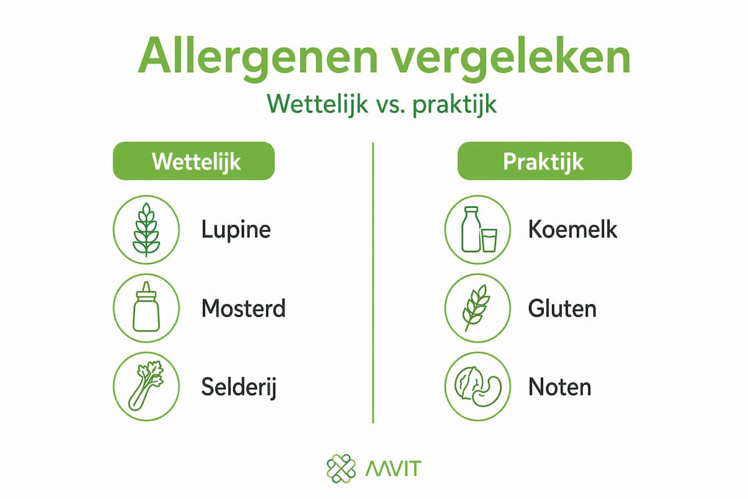 Infographic: het verschil tussen wettelijke allergenen en allergenen uit de praktijk