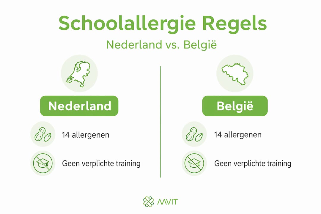 Infographic zet allergieregels in Nederland en België naast elkaar