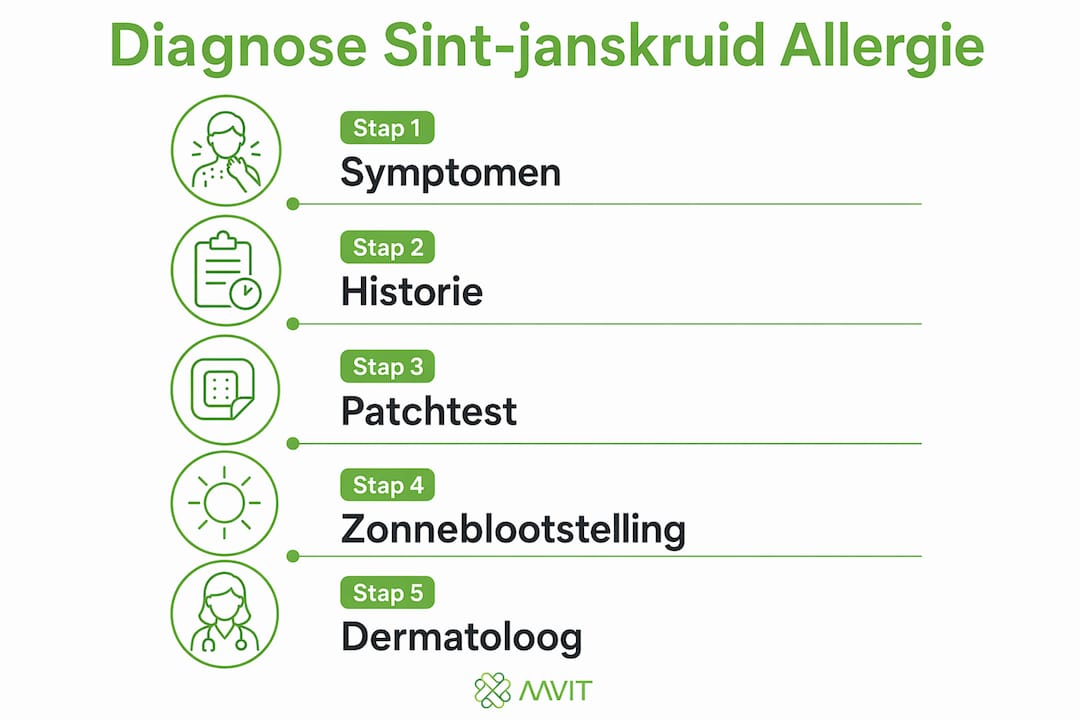 Infographic: stappenplan voor het vaststellen van een allergie voor Sint-janskruid