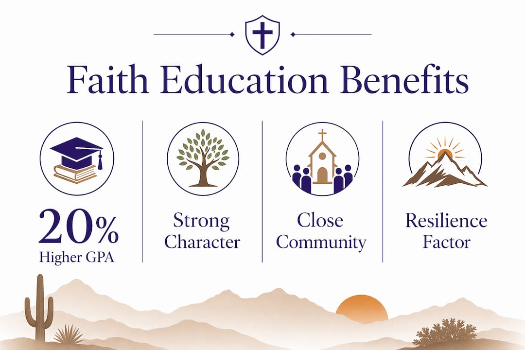 Infographic highlighting faith education benefits