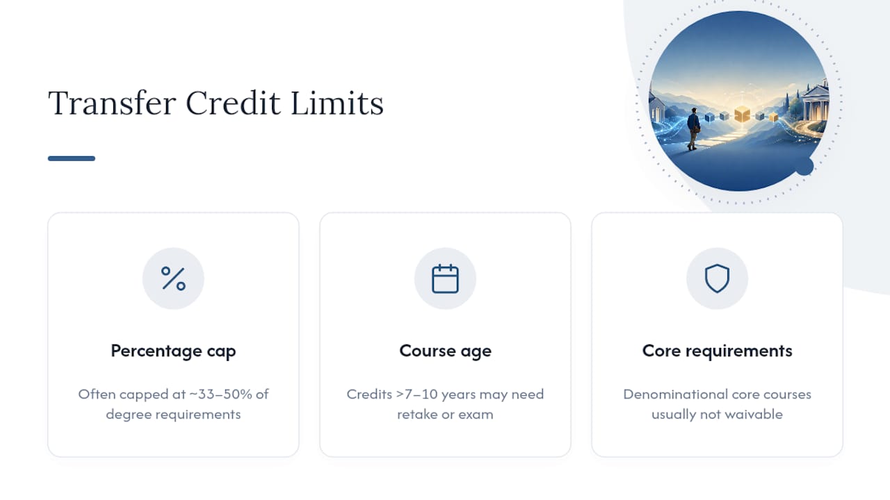 Diagram showing transfer credit policy factors