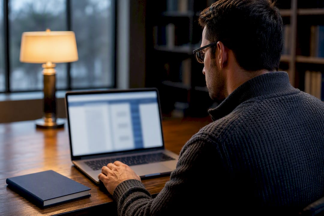 Student verifying online seminary accreditation