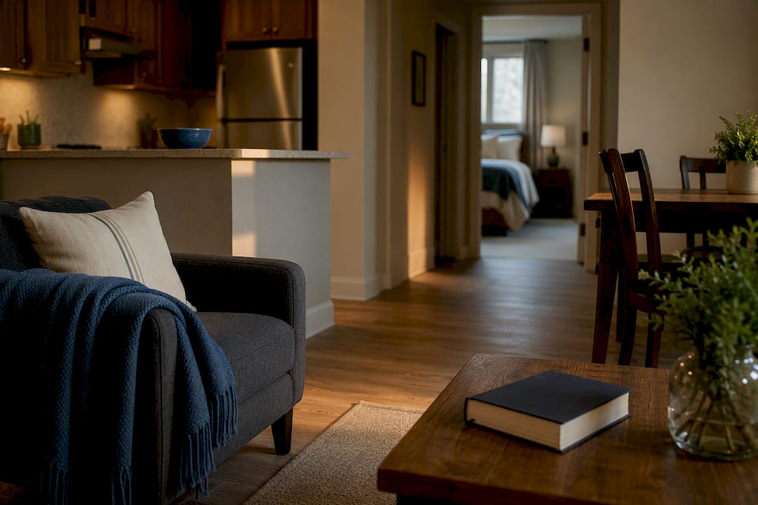 Furnished seminary family apartment interior