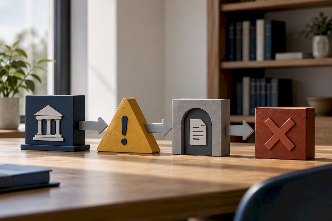 Illustration of accreditation warning stages