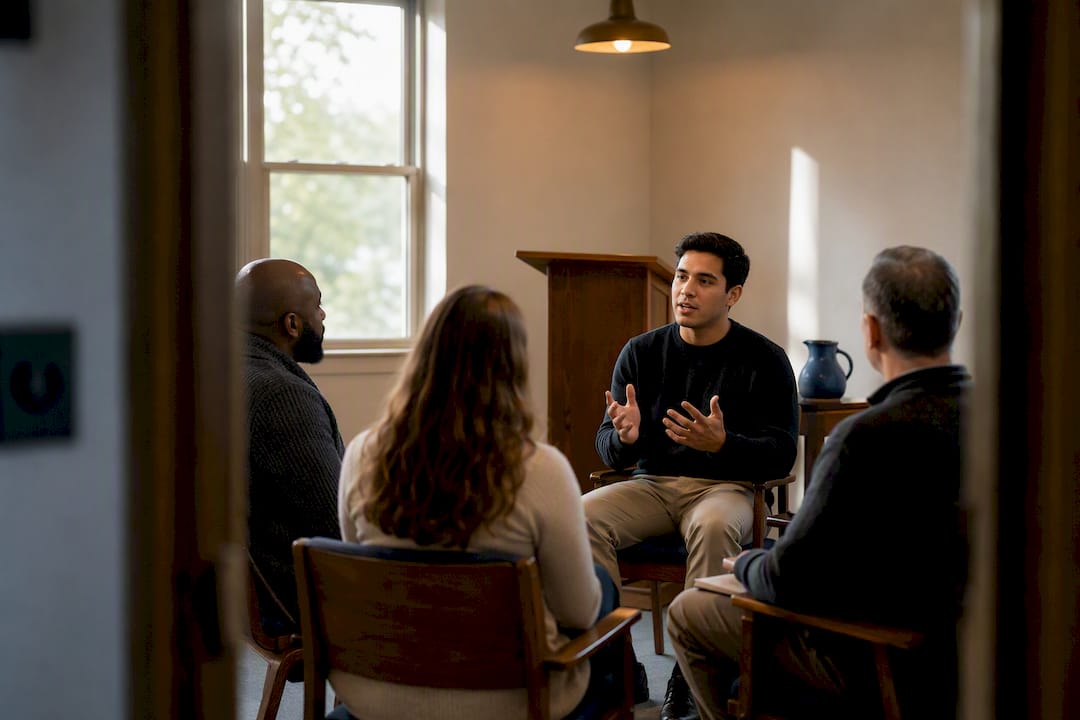 Seminary student leading supervised Bible study